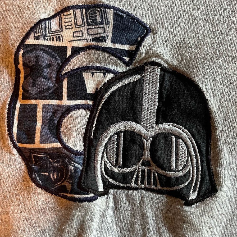Birthday shirt embroidered in “Star Wars print” “6 year old”; birthday shirt